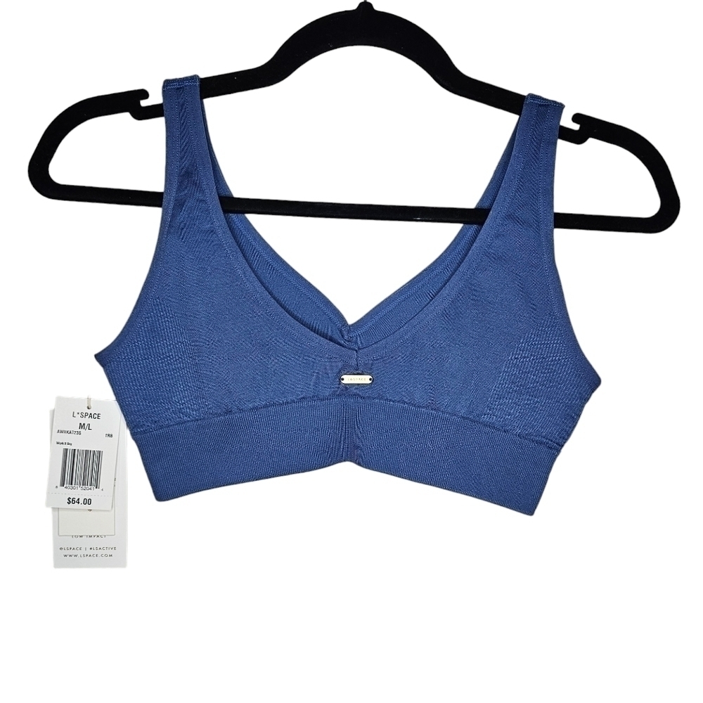 L*Space Work It Bra in True Blue Size M/L - Picture 7 of 13